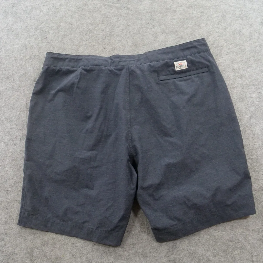 Faherty Shorts Mens 40 Gray All Day Hybrid Swim Trunks Drawstring Flat Front 7